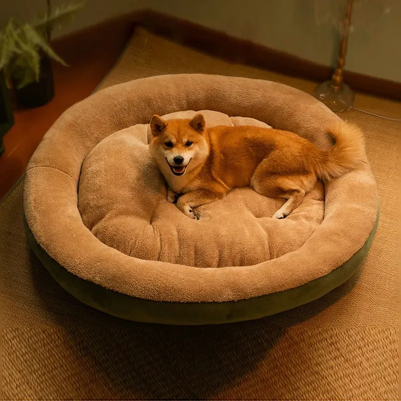 2023 Warm Soft Plush Pet Bed for Small Medium Large Dogs Round Cat Bed House Dogs Mat Dog Sleep Kennel Mat Cama Perro