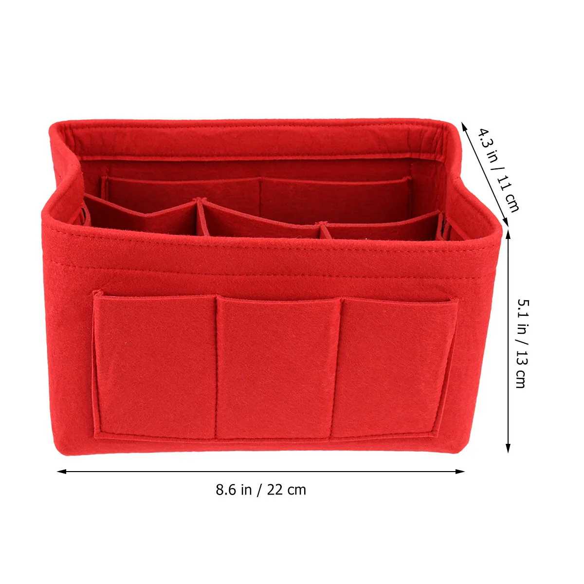 

Foldable Felt Storage Bag Red Size S Multi-Pocket Bag Diaper Organizer Durable Lightweight Diaper Organizer