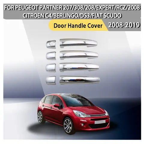 carbon chrome car accessories Door Handle Cover For CITROEN C4 C3 picasso BERLINGO DS3 FIAT SCUD Jumpy Dispatc handle cover trim