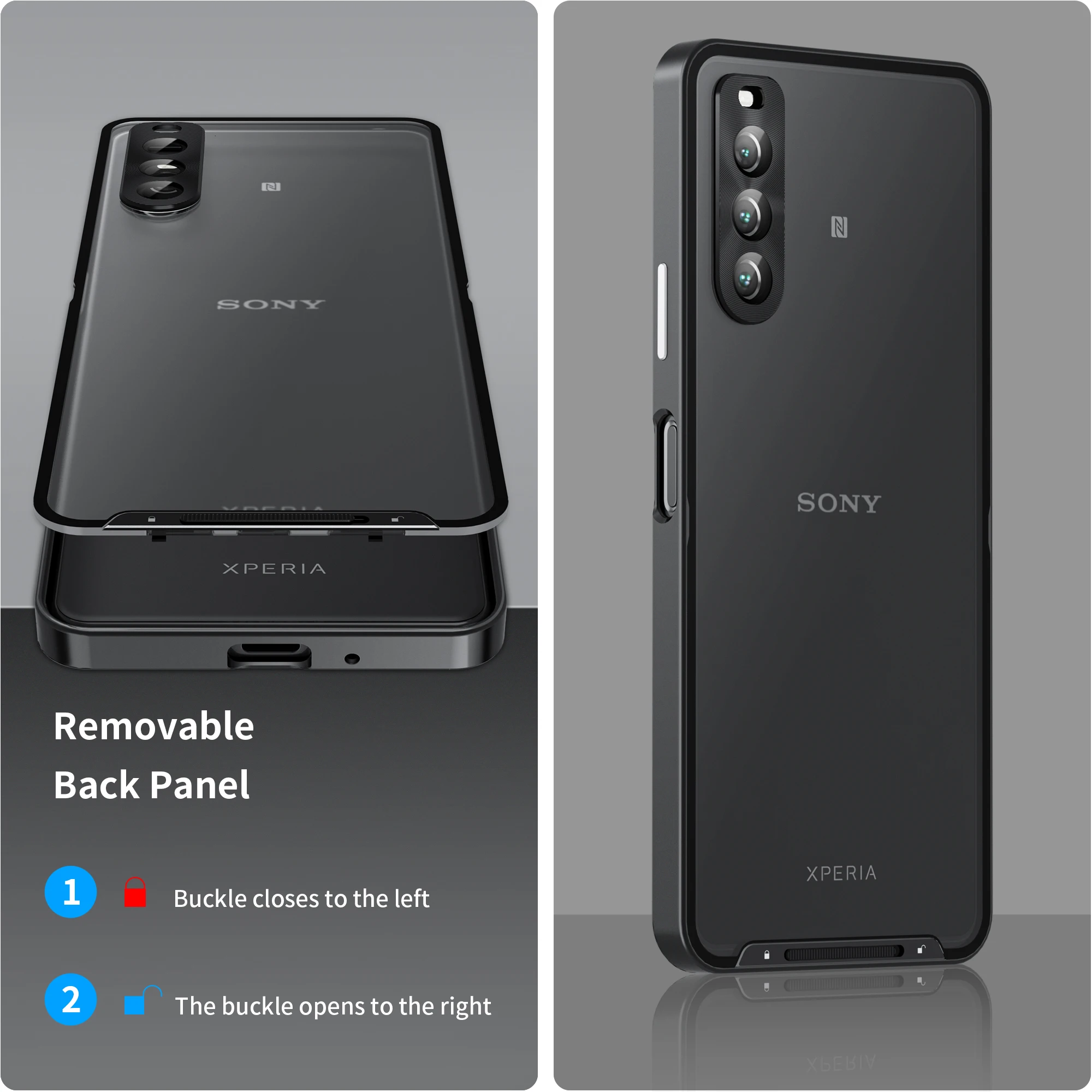 For Sony Xperia 1 IV Ultra-thin All-inclusive Metal Frame Case For Xperia 10 IV Metal bezel frosted cover lens protection Cover