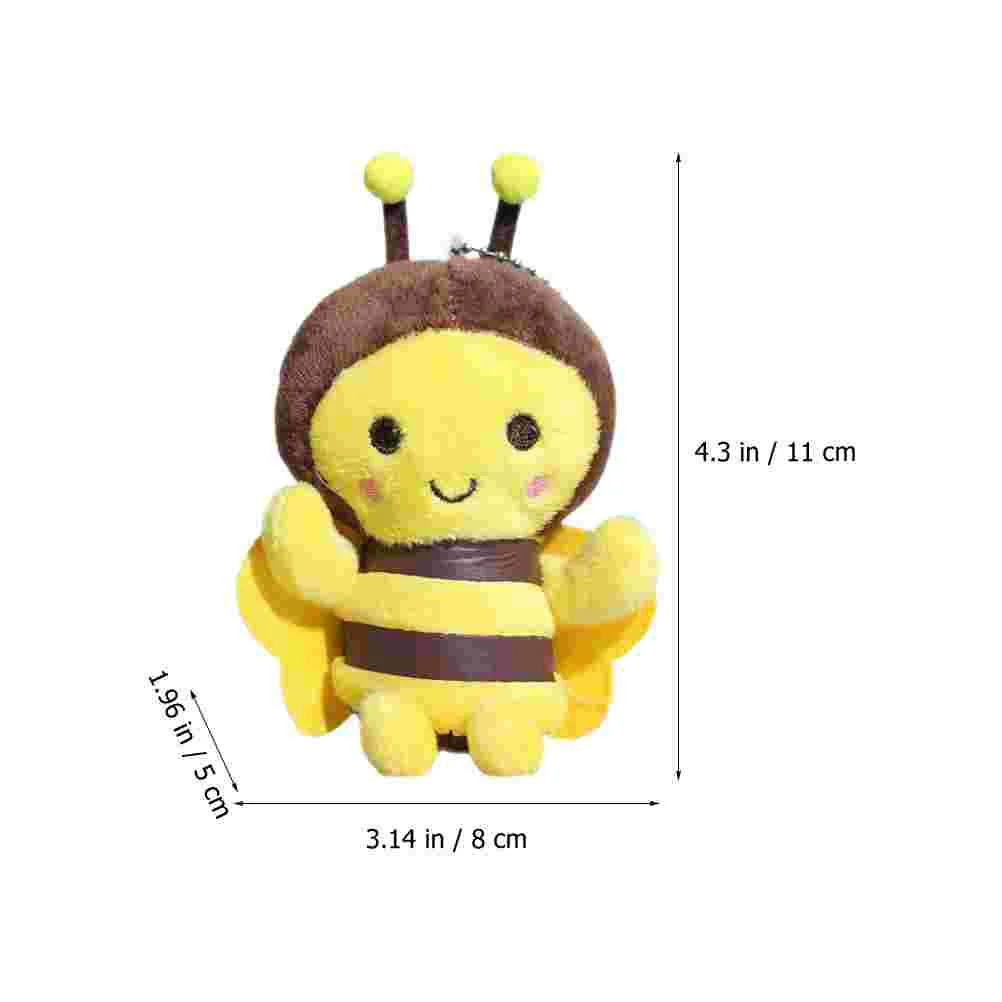 2pcs Bee Key Rings Decor Plush Bee Pendants Backpack Bee Pendant Charms Key Ornament