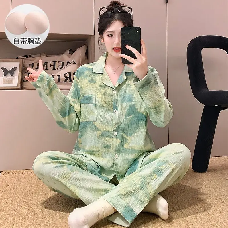 Pjs مجموعة بيجامة نسائية مجموعة بيجامة شتوية دافئة ملابس منزلية عصرية ، بيجامة مطرزة سترة لطيف لينة بيجامة مجموعة