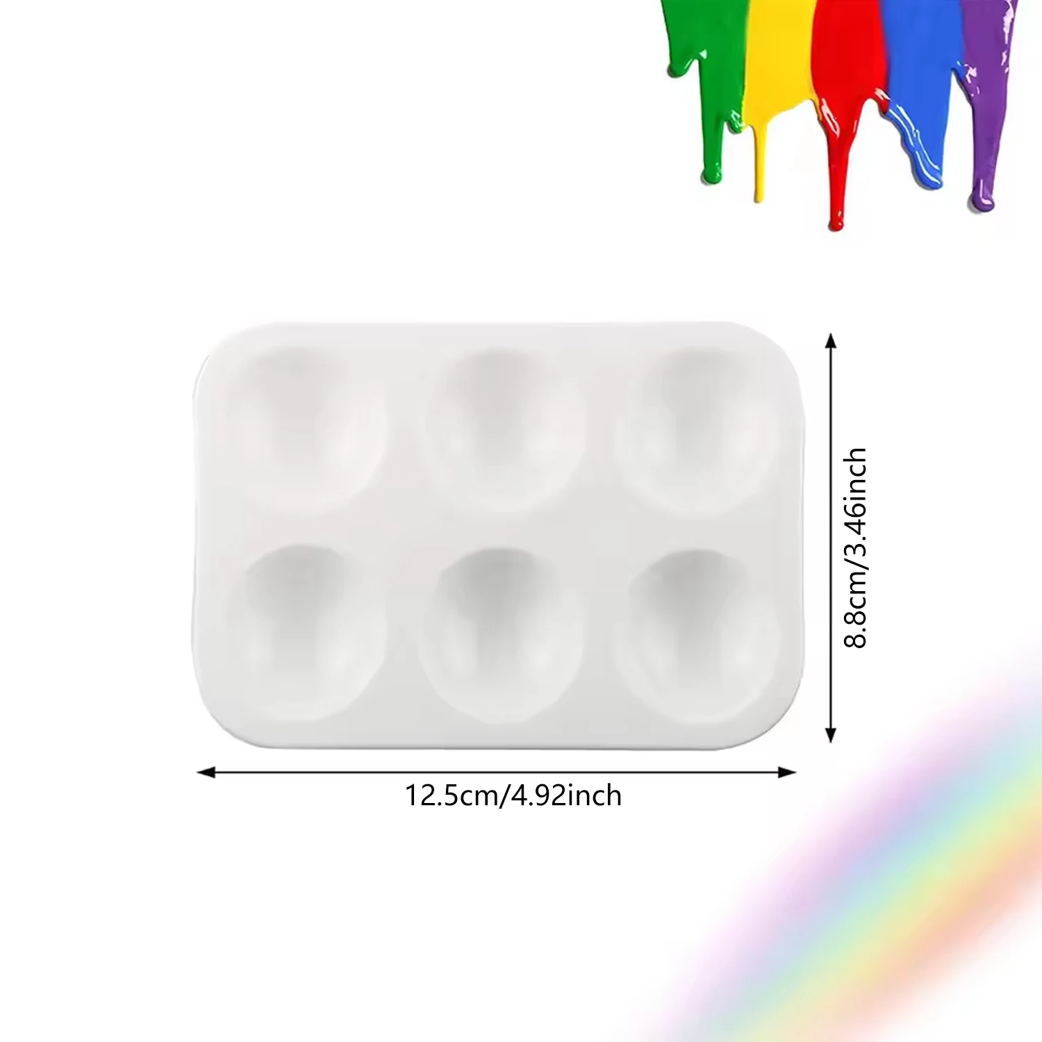 2PCS/4PCS/8PCS 6-Well Artist Paint Palette Lightweight Reusable Mixing Tray for Watercolor Gouache Acrylic Painting Supplies