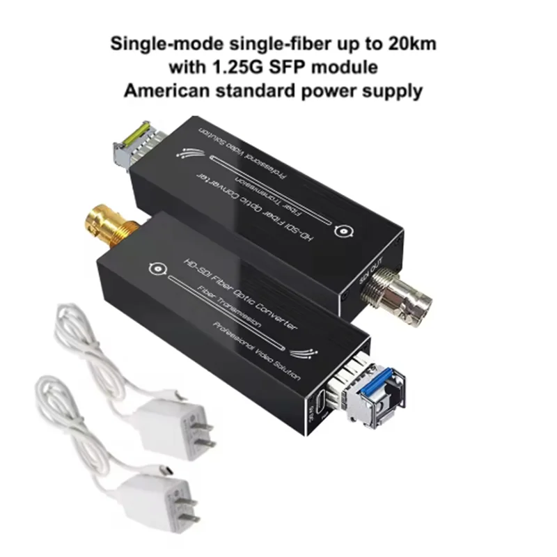 ABMF-Mini Compact HD SDI Fiber Extender HD SDI Fiber Extender 1080P&30HZ HD-SDI Over Fiber Converter EU PLUG