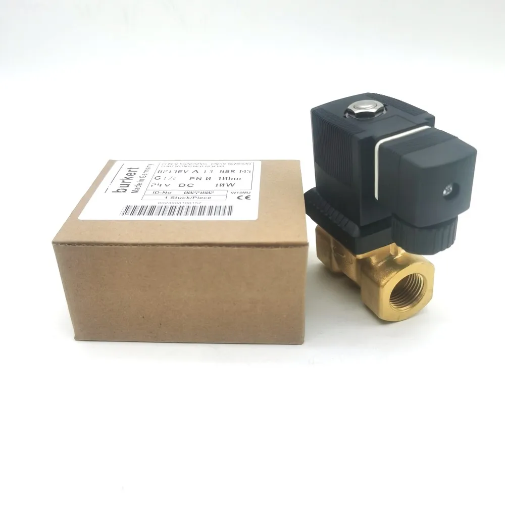 Burkert 00221654 6213 Type G1/2 2/2 Normally Closed 1.3 Flow Hole, EPDM Sealed -30~+90 ° C Brass Valve Body DC24V 8W 0-10bar