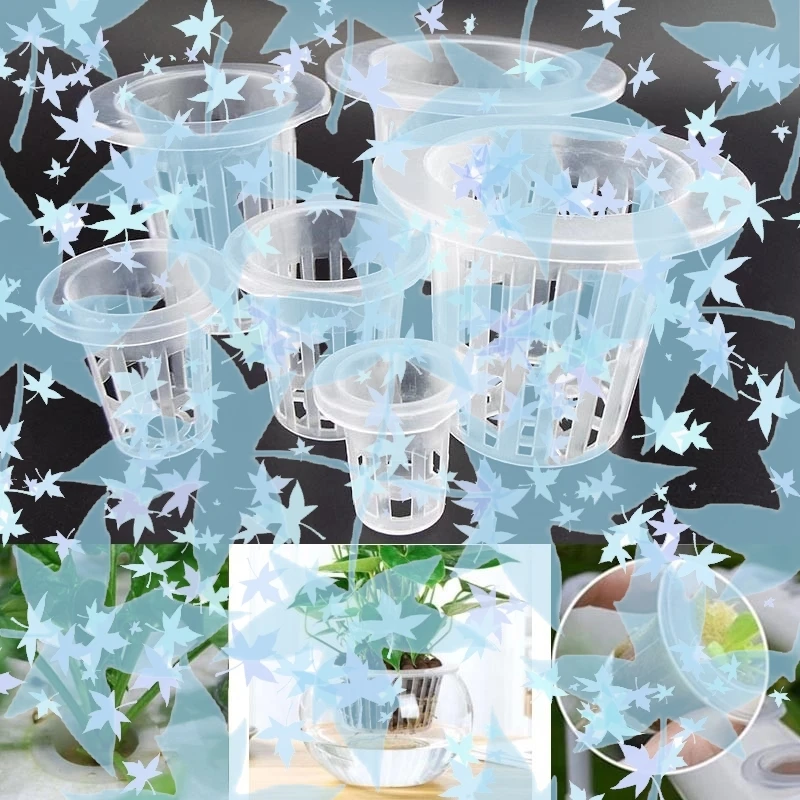 10pcs Plant Grow Net Nursery Pots Hydroponic Colonization Mesh Cup Vegetable Plant Soilless Greenhouse Plastic Basket Holder A2