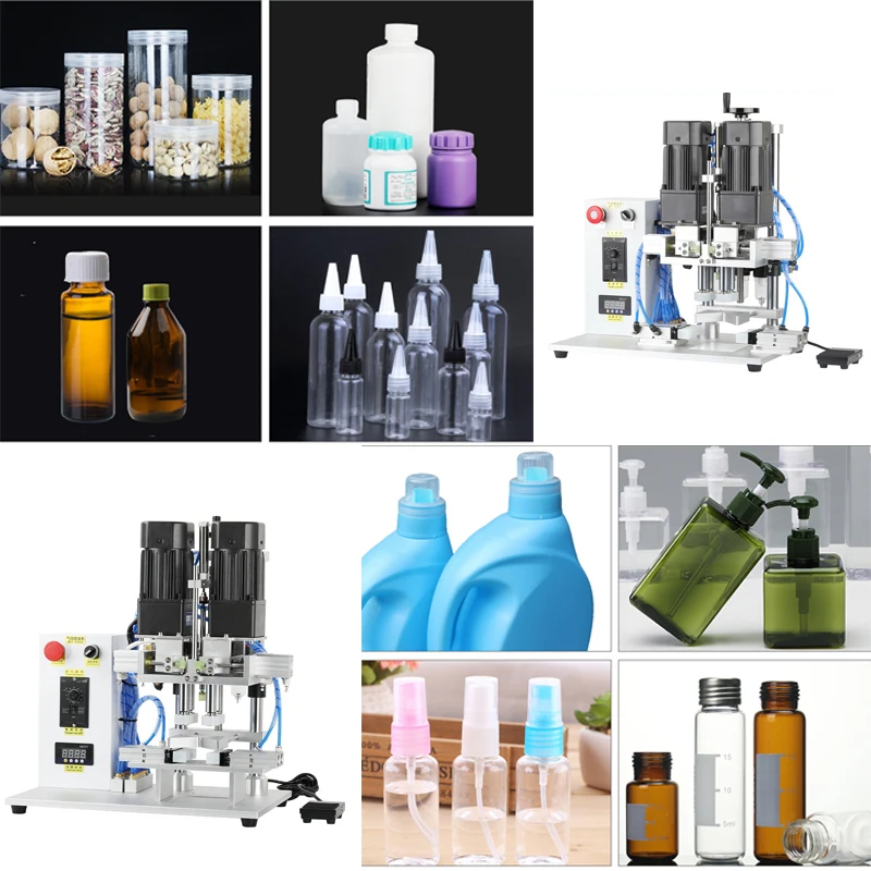 220V/110V Automatic Rotary Bottle Capping Machine Pneumatic Glass Plastic Tin Head Bottle Sealing Machine Bottle Screw Capper