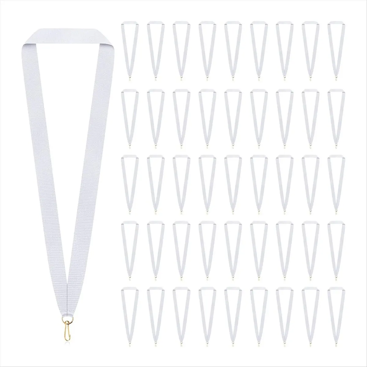 T34C 100 Pcs Neck Ribbon with Snap Clips Medal Solid Award Lanyards Flat Award Holder for Student Competitions Sports Party B