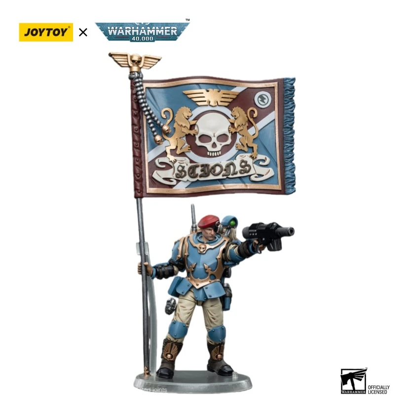 

JOYTOY Warhammer 40000/40k Astra Militarum Tempestus Scions Command Squad 55th Kappic Eagles Banner Bearer Action Figure Doll