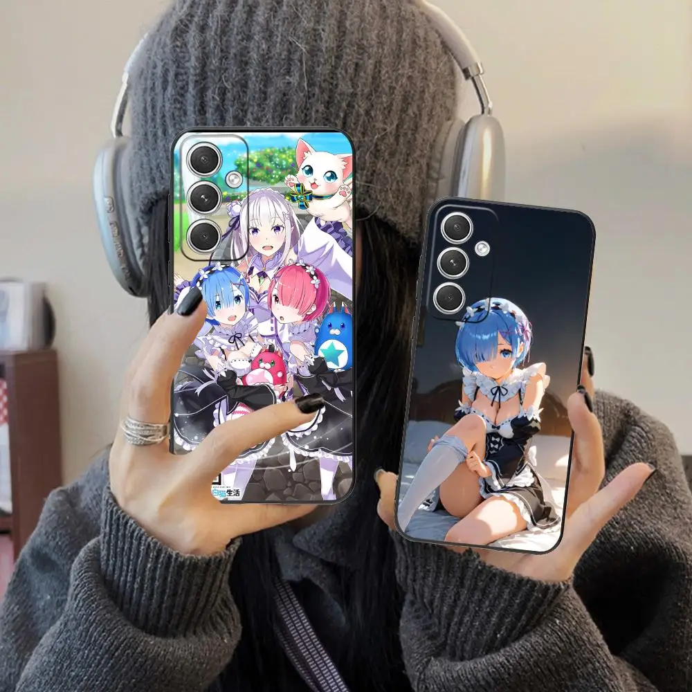 

REM RAM Emilia Waifu Phone Case for Samsung Galaxy S25 S24 S23 S22 S21 S20 Note20 Plus FE Ultra Colour Printing Pretty Luxury