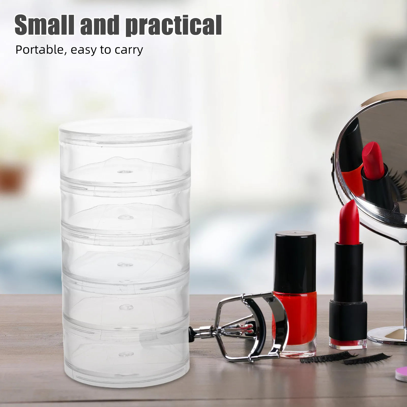 12-Piece Clear Plastic Round Connected Bottle Set for Jewelry Craft Supplies Small Parts Storage Organizer Home Shop Transparent