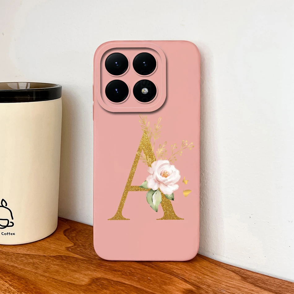 حافظة لهاتف Xiaomi 15T Pro 17 Pro Max أنيقة بحروف ذهبية ناعمة من السيليكون السائل المضاد للسقوط غطاء خلفي واقٍ لهاتف MI 15 T #3