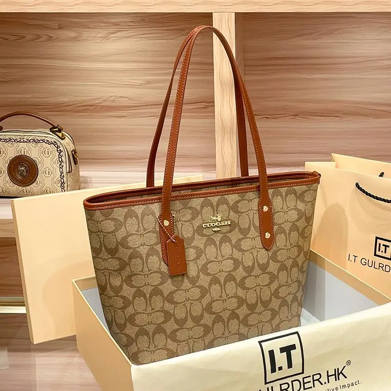 

Leather retro large-capacity tote bag women's 2025 new high-end fashion commuter shoulder bag