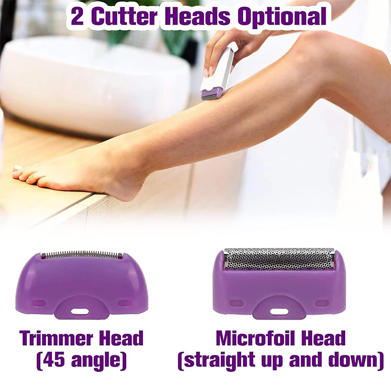 2 In 1 Electric Lady Hair Trimmer Usb Rechargeable Sensor Light Women Hair Remover Painless Shaving Mini Shaver Body Face Razor