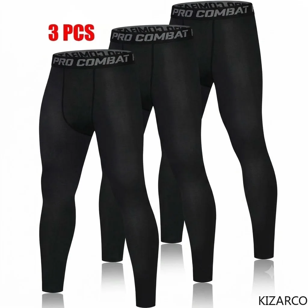 1/2/3/5 Piece Running Tights Sport Men Compression Running Leggings Quick Dry Gym Workout Sportwear Bottoms Gym Clothing
