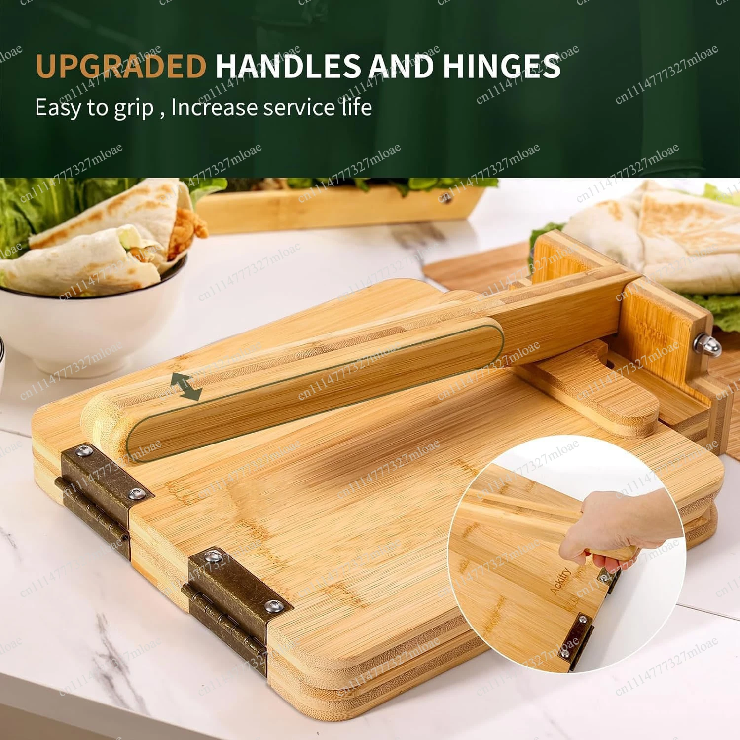 Bamboo mexican tortilla maker press - dumpling skin shaper