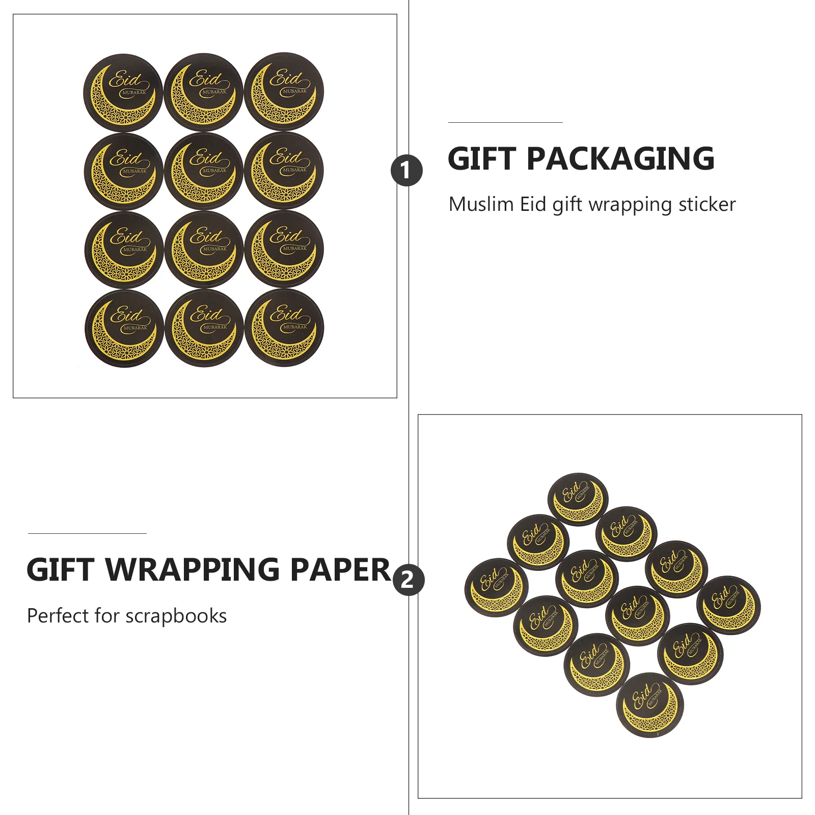 

10pcs 10 Sheets Sealing Stickers Self Adhesive Paper Strong Stickiness Scrapbook Gift Wrapping Ramadan Festival Eid