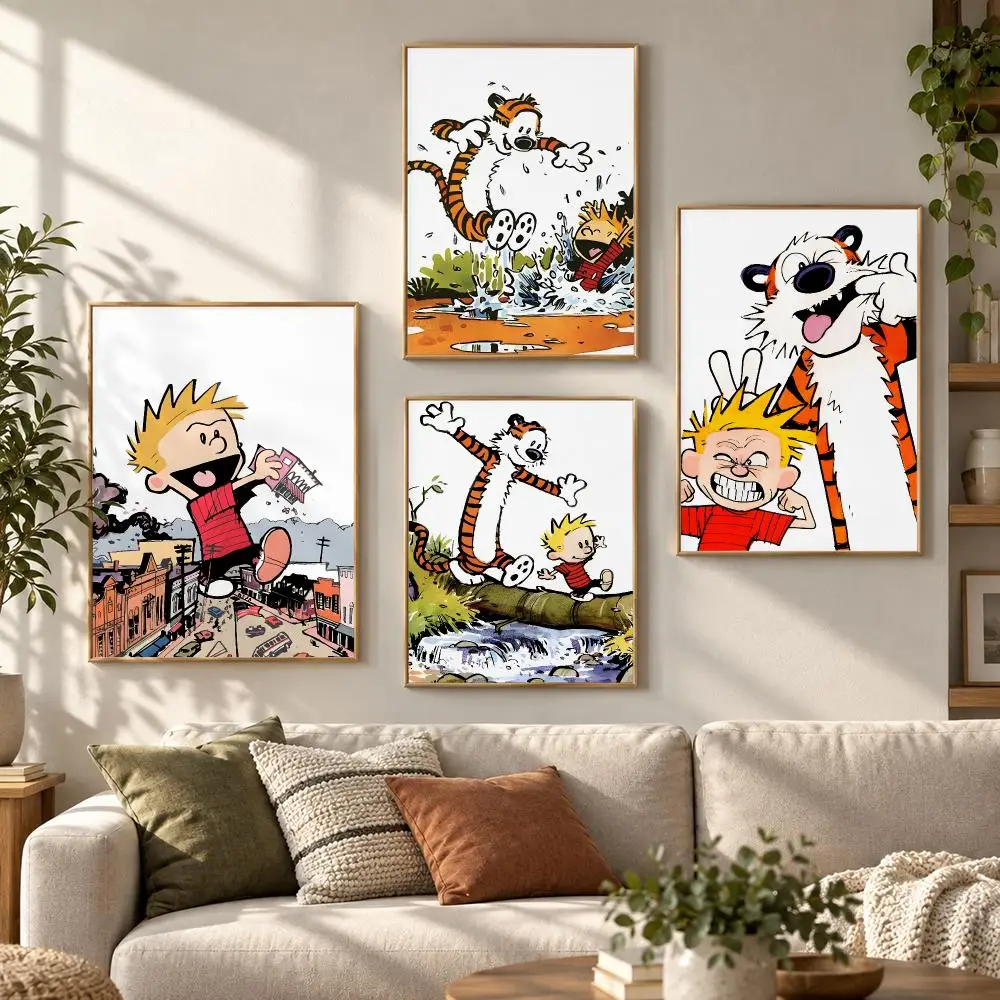 Anime C-Calvin And Hobbes Poster HD Waterproof Aesthetic Wall For Home Decor Trendy Durable Easy To Apply Art
