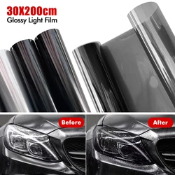 30*200cm Car Headlight Tint Fog Light Taillight Smoke Black Tint Vinyl Film Waterproof Film for Headlights Car Body Film