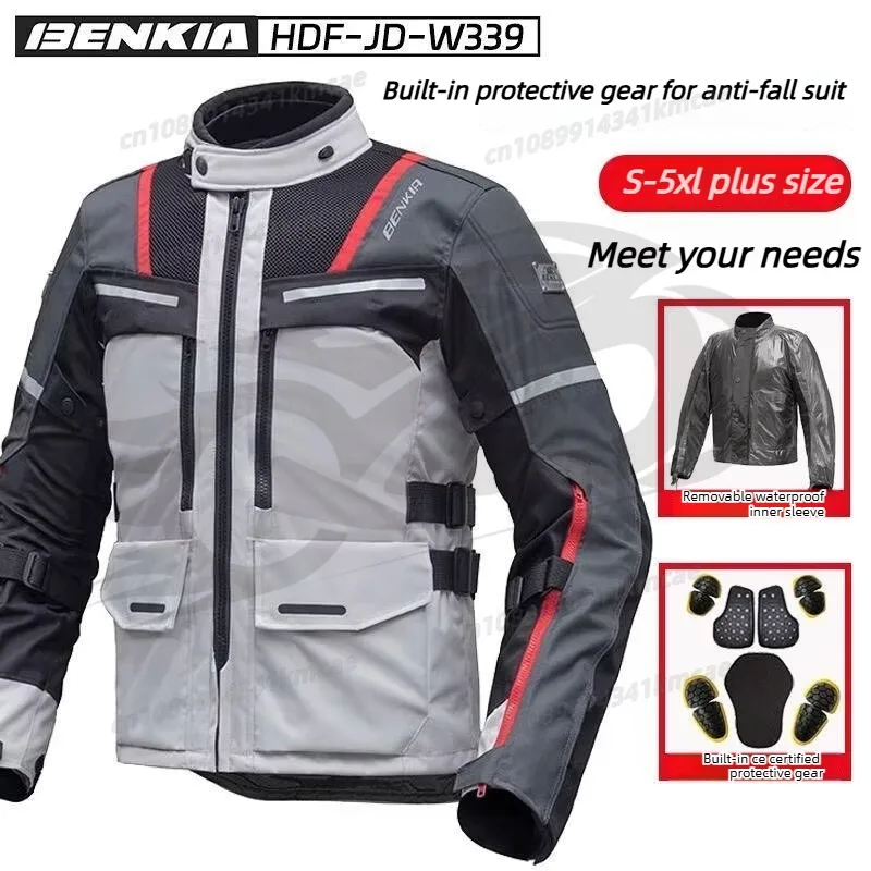 

Мотоциклетная одежда BENKIA: всесезонные водонепроницаемые и теплые куртки для мотогонок и ралли с защитой от падений