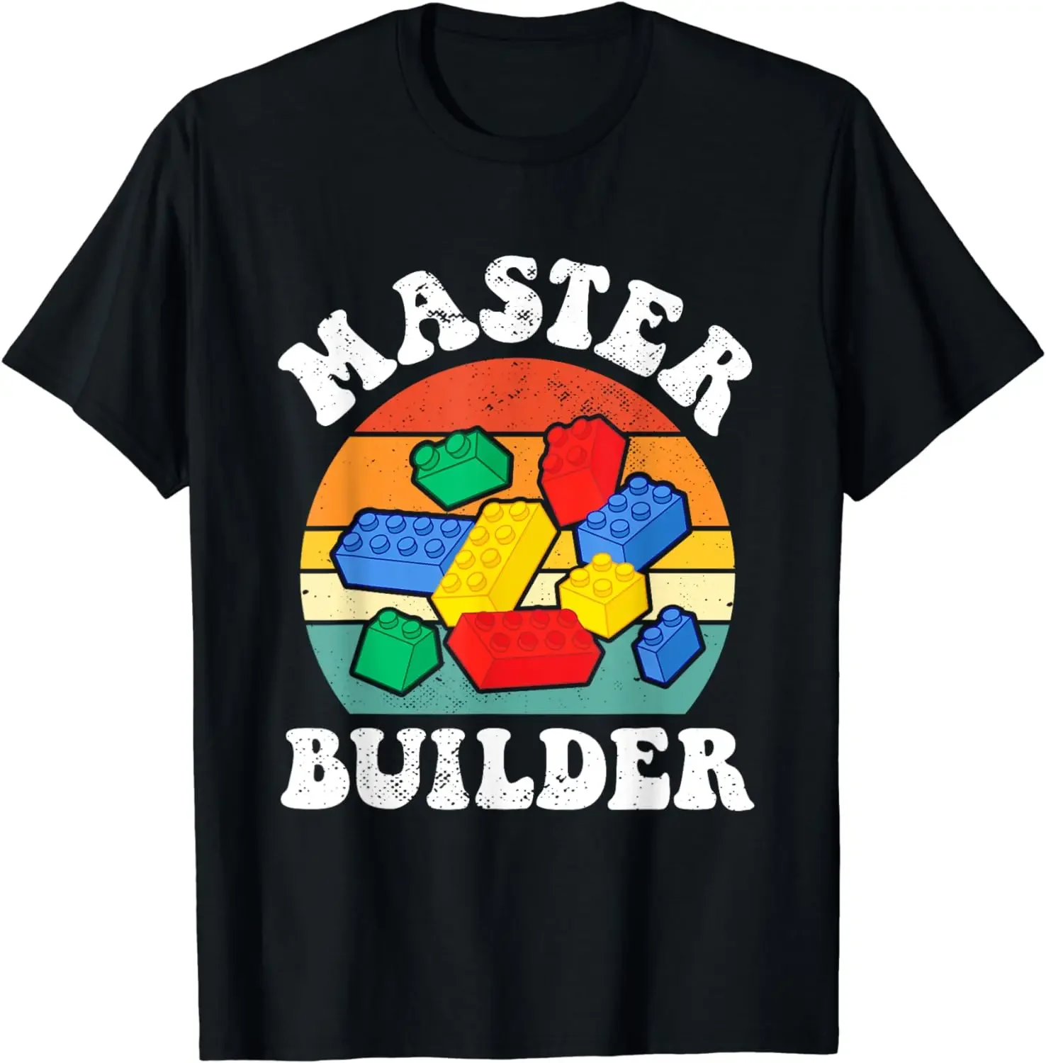 T-Shirt Master Builder Kids Building-Blocks Brick Toy Master oversized t shirt men clothing Funny Clothes Men Clothing Tops Tees