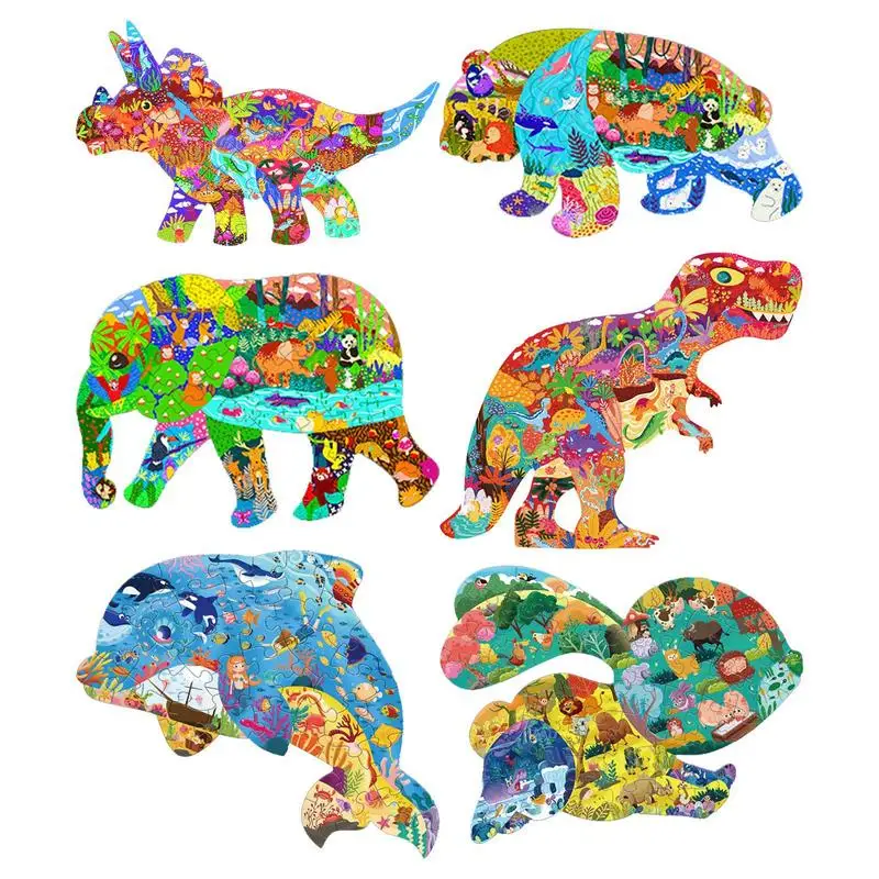 

Animal Cartoon Plane Large Size Jigsaw Puzzle Parent-child Interactive Preschool Learning Educational Toy Gift For Kids