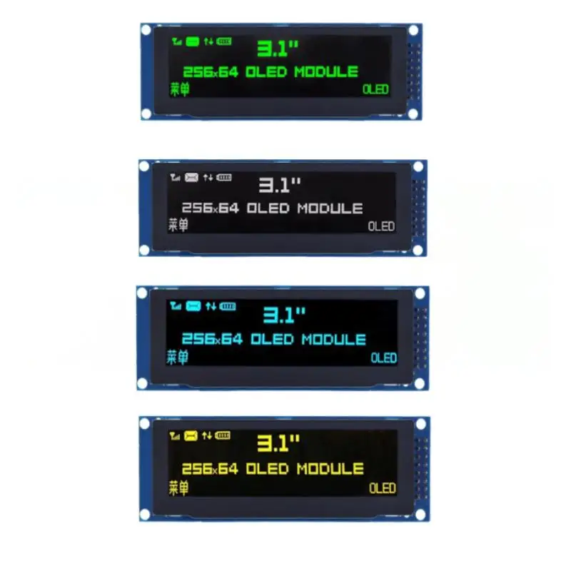 For Arduino STM32 SPI I2C Interface With Pre-soldered Pin Header 3.12 Inch OLED Display Module SSD1322 256x64