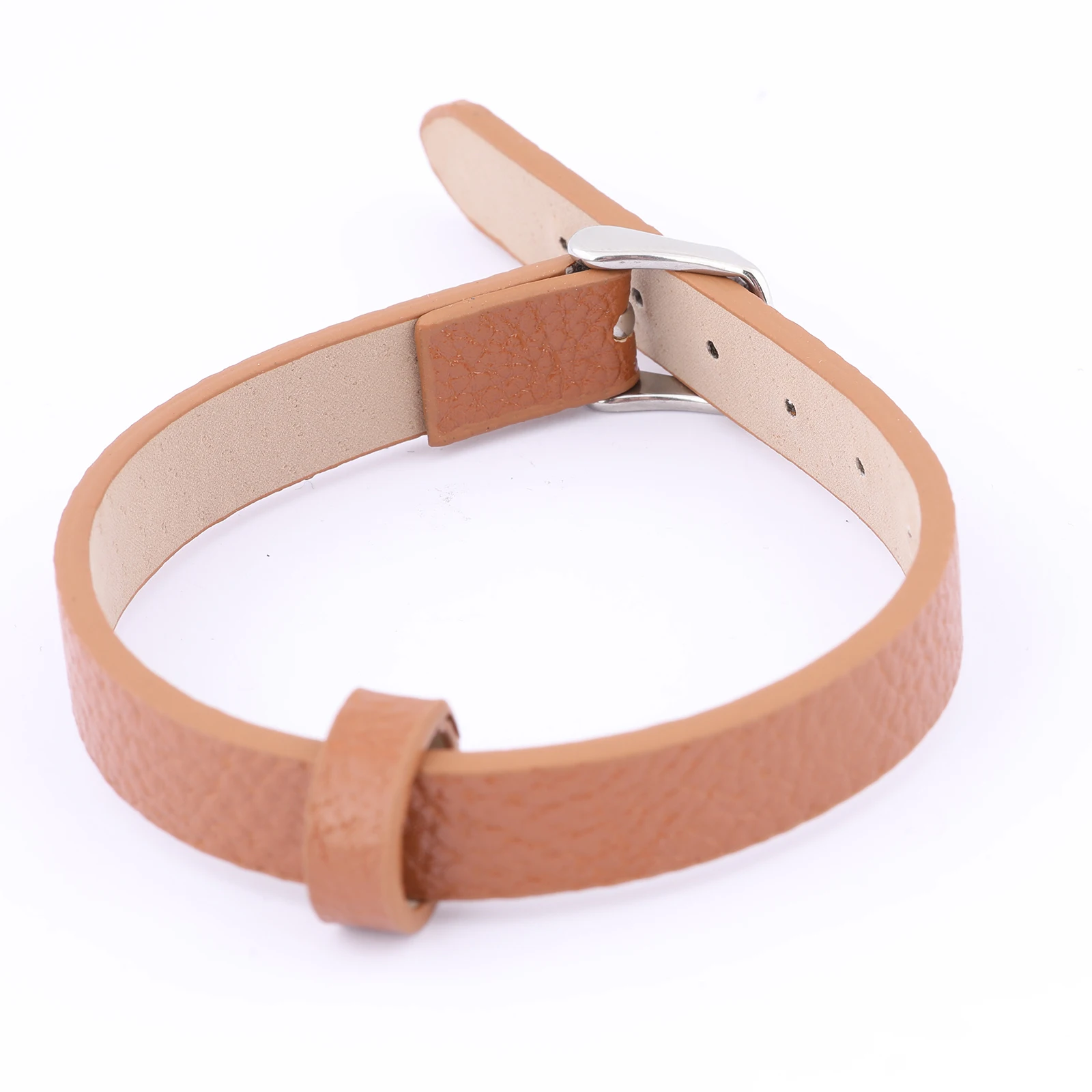 5pcs Flat Leather Bracelet Strap Diy Adjustable Wristband For Bracelets Jewelry Making Supplies 10.5mm Wide 2.5mm Thick