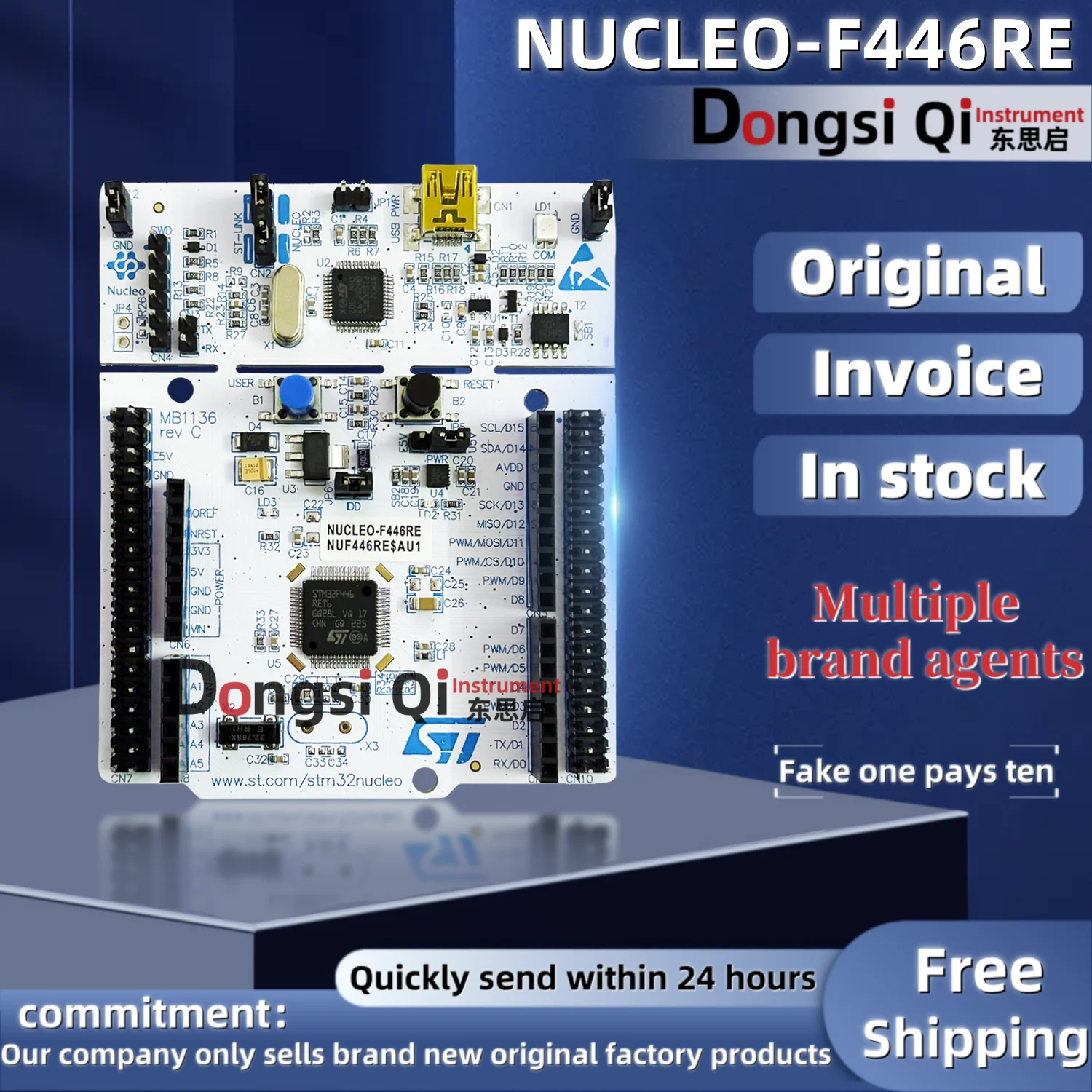 1 unids/lote NUCLEO-F446RE Placa de desarrollo Nucleo serie STM32F4 placa de desarrollo 100% stock Original