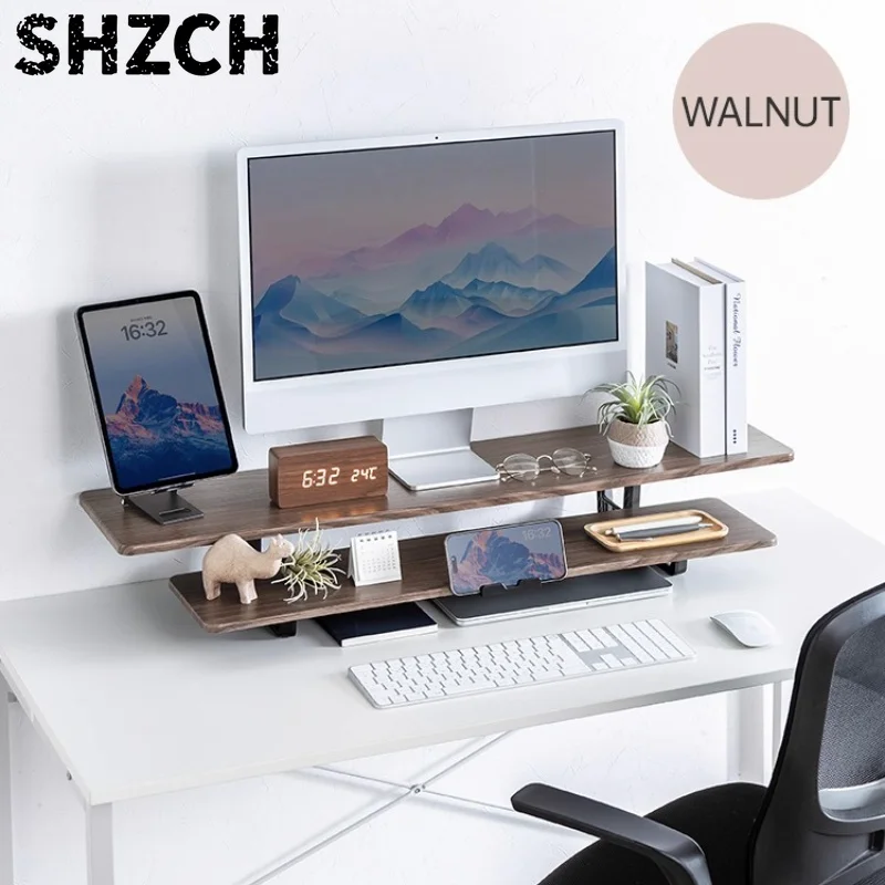 Ergonomischer Monitorständer Büro-Doppelschicht-Aufbewahrungsregal Computer-Laptop-Halter Modernes Home-Office-Zubehör