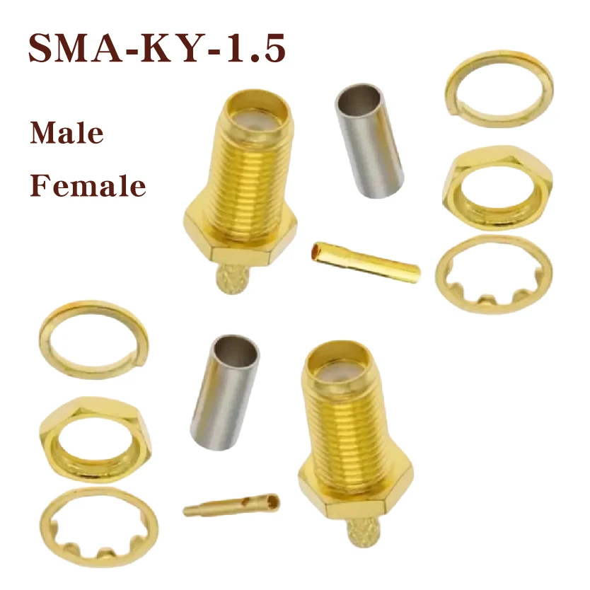 

Штекер, гнездовой разъем, прямоугольный обжимной адаптер для растворения RG174 RG178 RG316 SMA-KY-1,5 RF коаксиальные разъемы