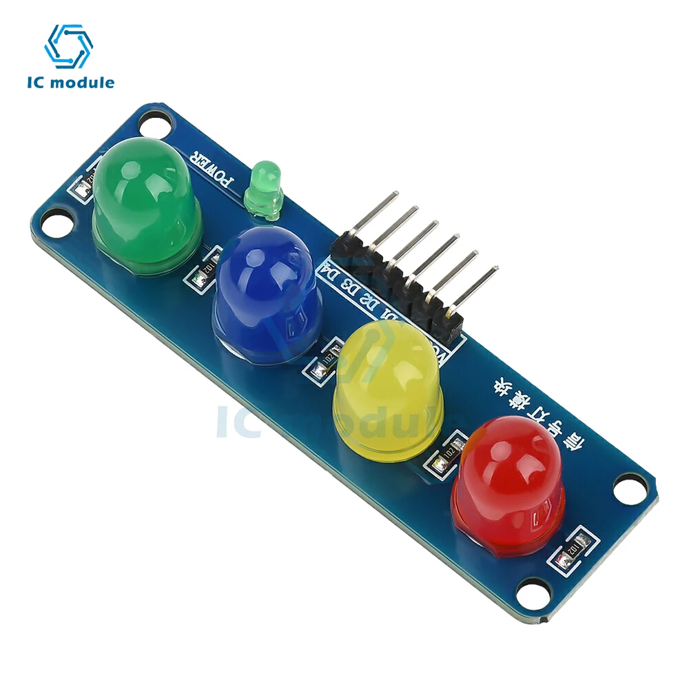 Traffic Light LED Display Module Onboard Red Yellow Green Blue LED for Making Traffic Light System Model