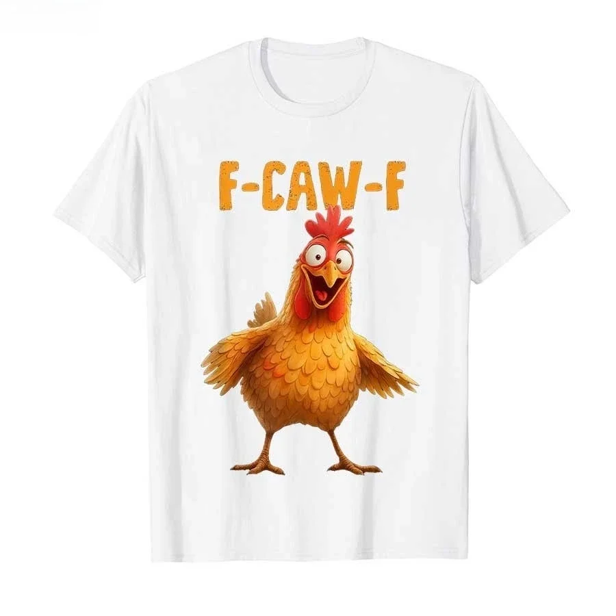 F-Caw-F Huhn Lustige Erwachsene Humor Hahn Meme T-shirts für Männer Frauen 100 Baumwolle T Shirts Kurzarm Tops Beliebte Mode