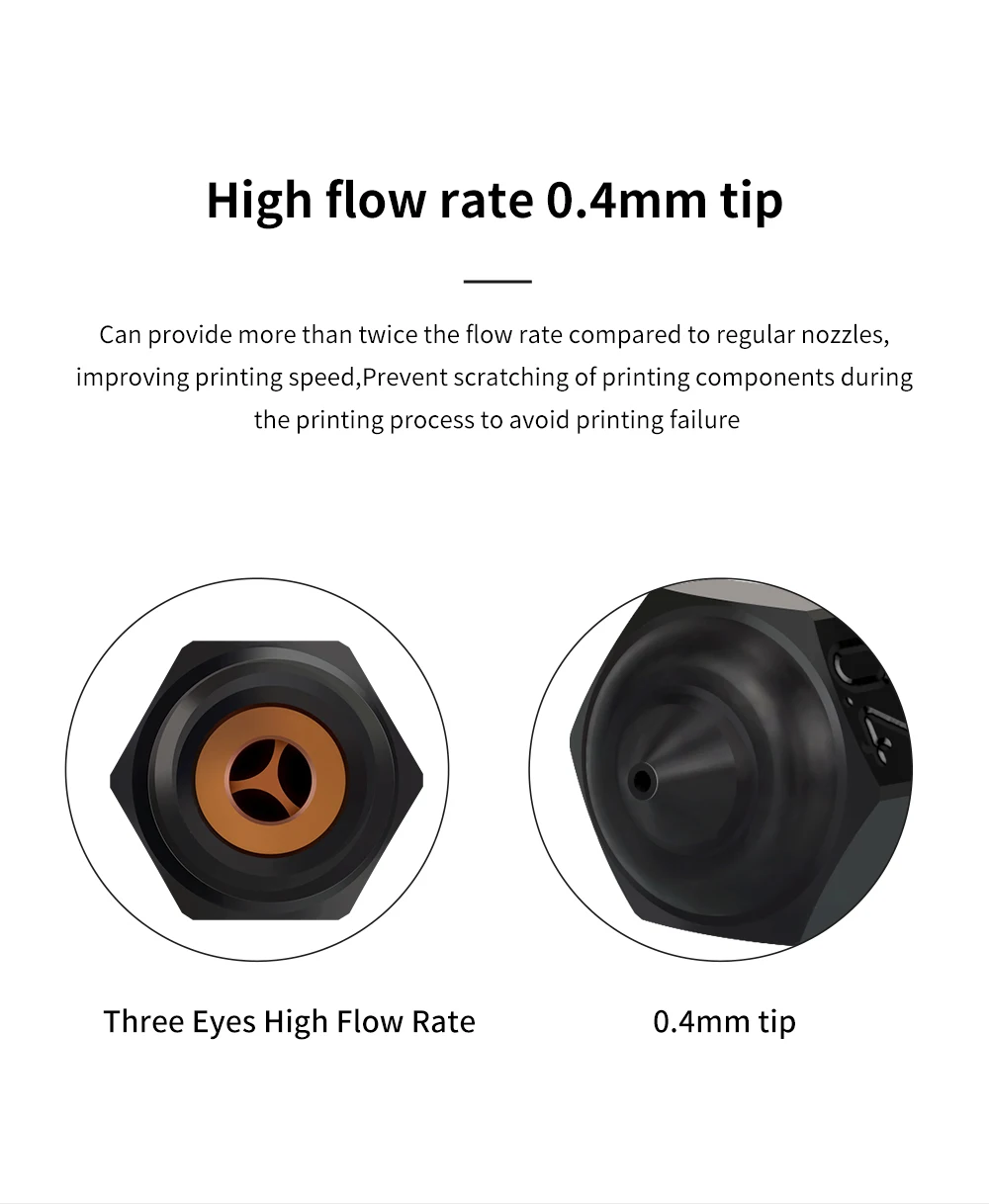 For QIDI X-PLUS 3/X-MAX 3/X-SMART 3 CHT Hardened Steel Nozzle Brass Copper Clone High Temperature Nozzle 3D Printer Parts