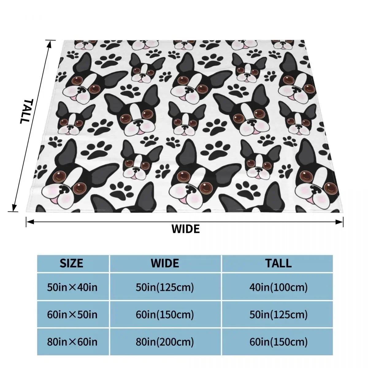 All American Boston Terrier Pet Puppy Dog Blanket Fleece Textile Decor Ultra-Soft Throw Blankets for Bed Travel Plush Thin Quilt