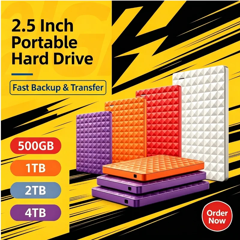 2026 NEW 2.5Inch Portable External Hard Drive 500GB 1TB 2TB 4TB USB3.0 High Speed Storage For PC Laptop Various Colors Available