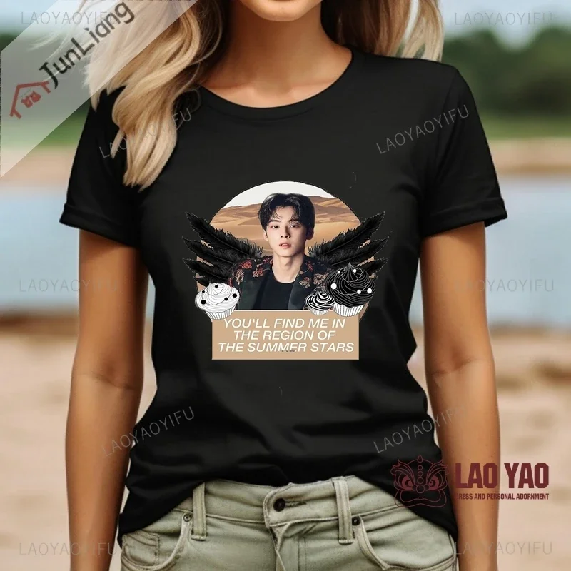 Cha Eun Woo Graphic T Shirts Gift Ideas for Fan Harajuku Women's T