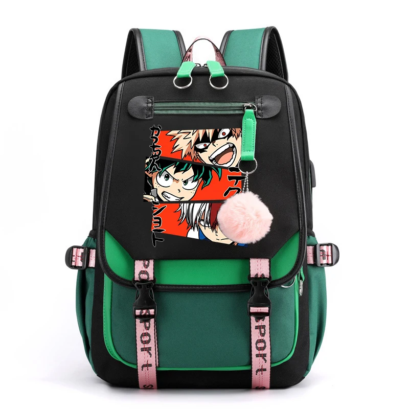 Anime Deku Bakugou Katsuki Todoroki Shoto Backpack Women Men Travel Bag Teenager Girl School Bags Backpack Laptop Bags Daily Bag