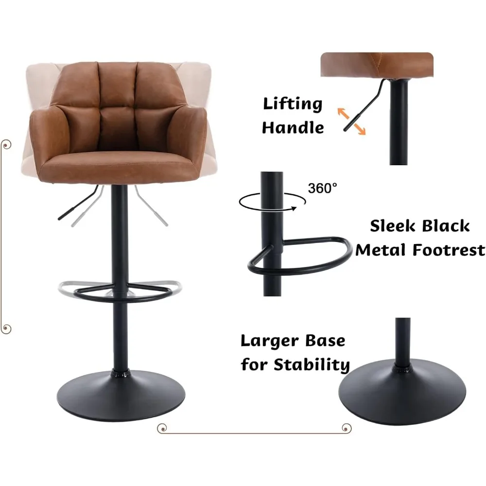 Barhocker 2er-Set, höhen verstellbare Barhocker mit Rückenlehne, Bar stühle