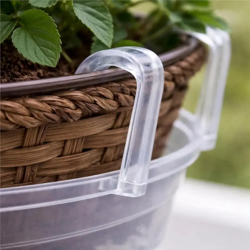Water Catcher Round Clear Hanging Basket Drip Pan With Built-In Hooks& Plant Saucer For Indoor& Outdoor Tray-[LIFEAA98]