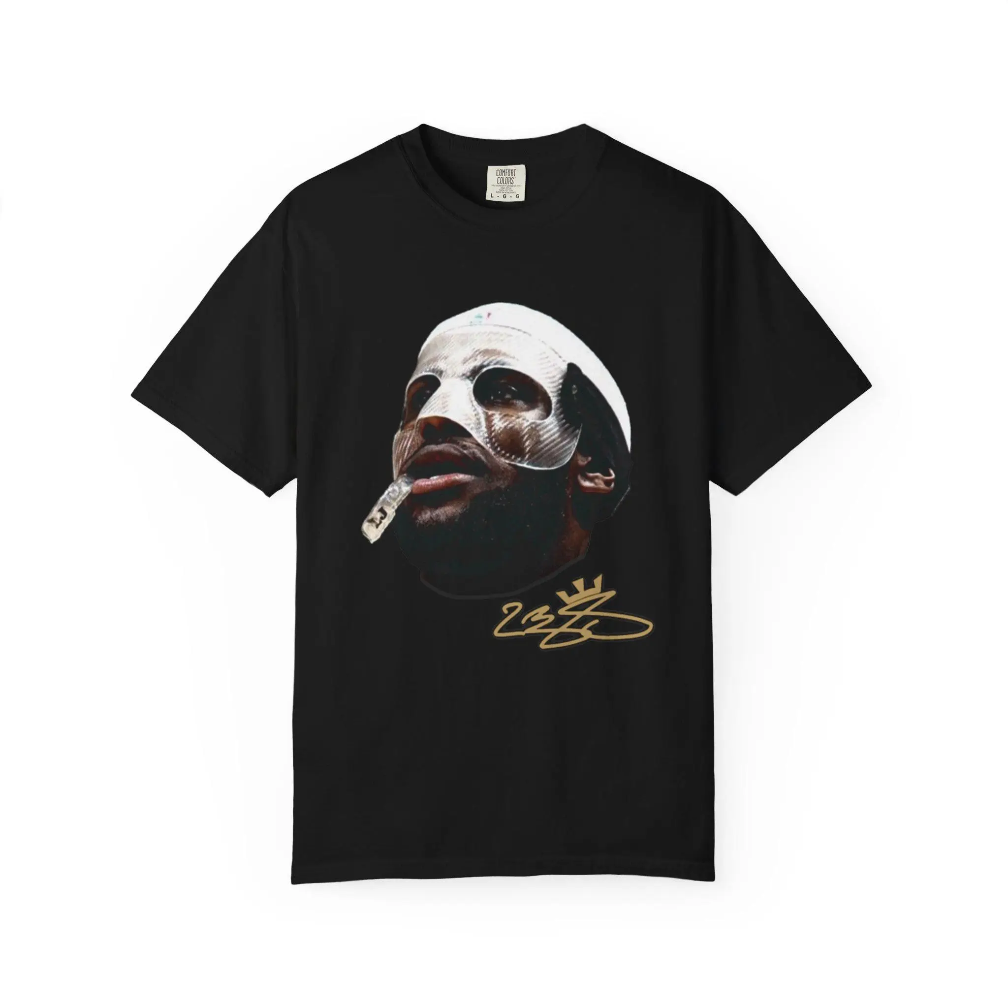 LeBron James Masked Signature T-Shirt, Basketball Fan Tee