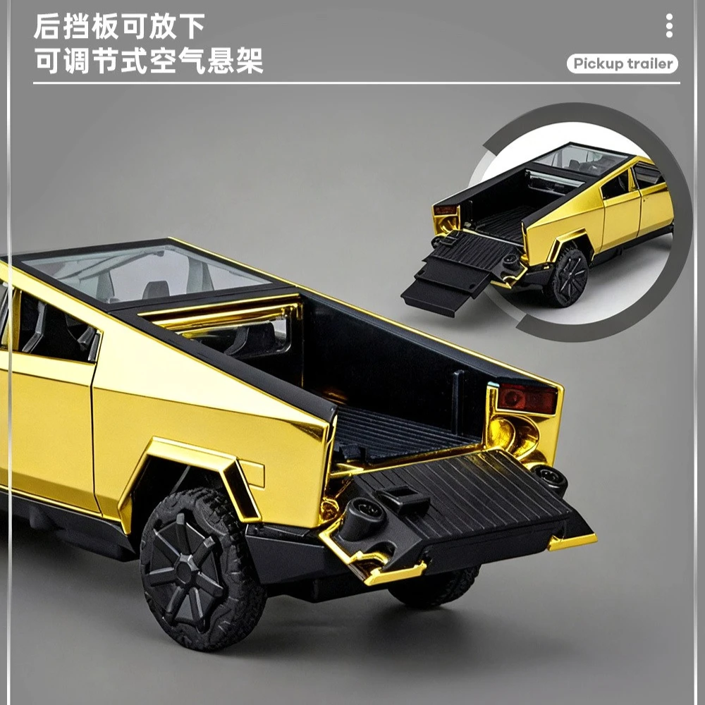 Juego de remolque para camioneta RV 1:32, modelo de coche de aleación, sonido y luz extraíble, juguetes para niños, adornos de decoración para cafetería