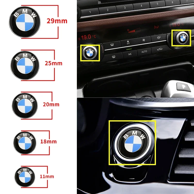 Epoxy/Aluminum Car  Label Decal Badge Covers Logo stickers 11 18 20 25 29mm for Bmw E46 E90 E60 F10 F30 E39 E36 F20 E87 G30 E92