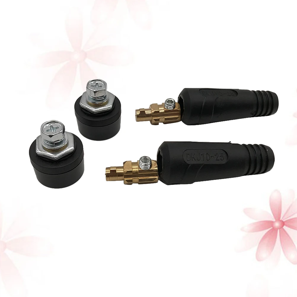 

4Pc Male Plug + DKZ10-25 Connector Welding Soldering Plug Fitting Quick Connector Welder Welding Equipment Accessories