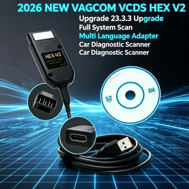 NEW  VCDS VAGCOM Interface VCDSCAN HEX V2 Update 23.3.3 FOR VW For AUDI Skoda Seat Multi-Language Car  Diagnostics Tools
