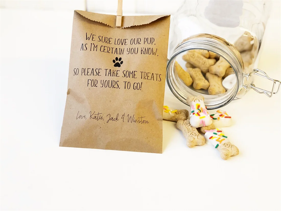 Set of 50 Wedding Doggie Bags, Dog Treat Bags for Wedding, Doggie Bags, Dog Treat Wedding Favor, Wedding Favors, Dog Party Favor