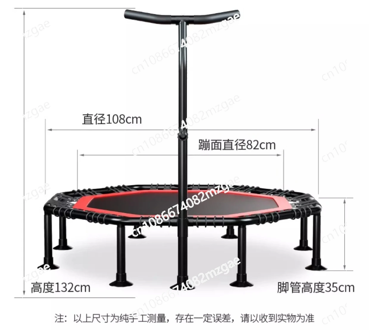 Foldable 45 50 inch Foldable Sports Trampoline for Adults, Fitness Bounce for Indoor Cardio Training Home Gym