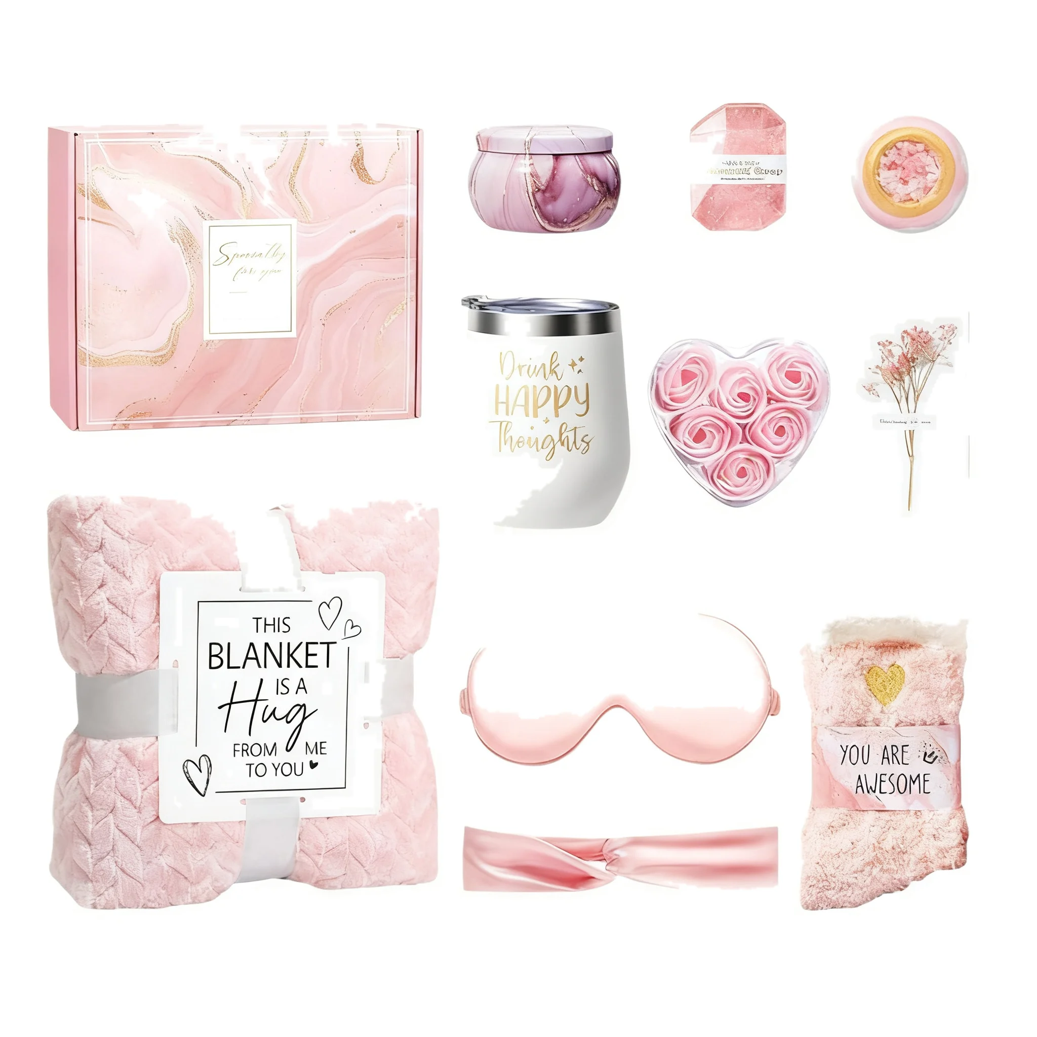 Pamper Gifts For Women Pink Birthday Gifts For Women Warm Pink Blanket Gift Ideas Special 6