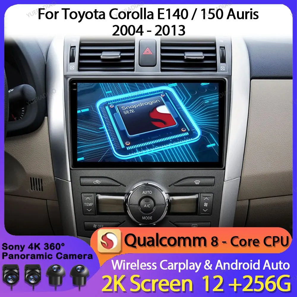 

Автомобильный радиоприемник Android 14 Carplay для Toyota Corolla E140 E150 2006 2007-2013, мультимедийный видеоплеер Ai Voice 4G WIFI GPS DSP