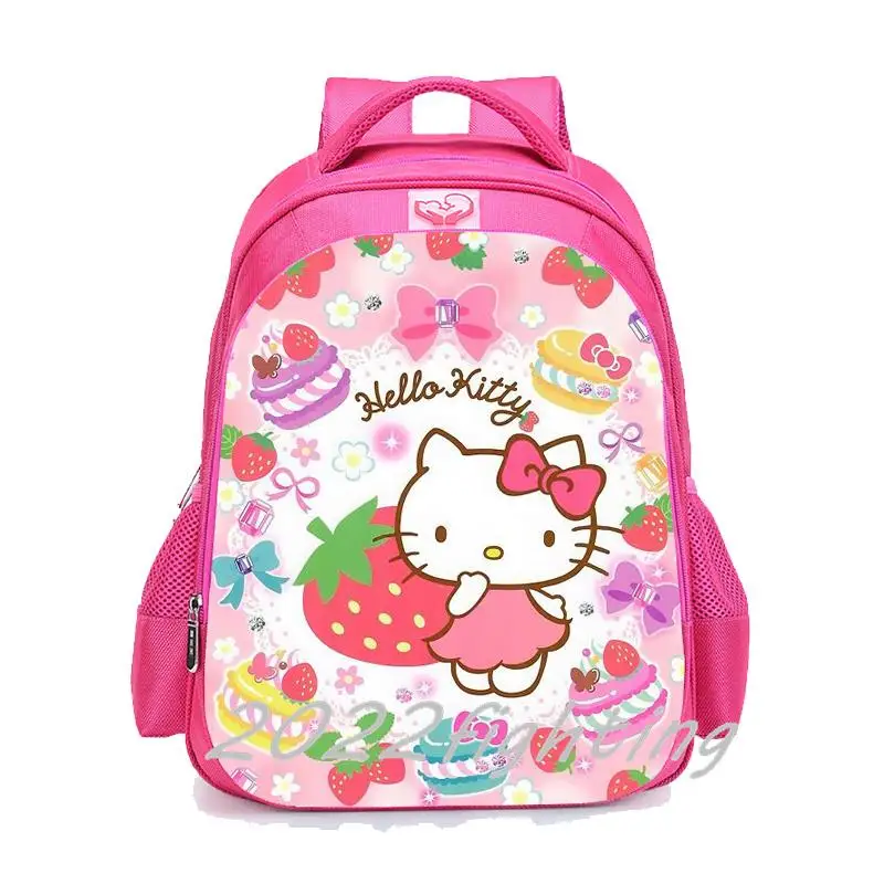 

MINISO Hello Kitty Backpack Girls Lovely High Quality Primary Schoolbag Kids Backpack 16inch Orthopedic Mochilas 2-6 Years